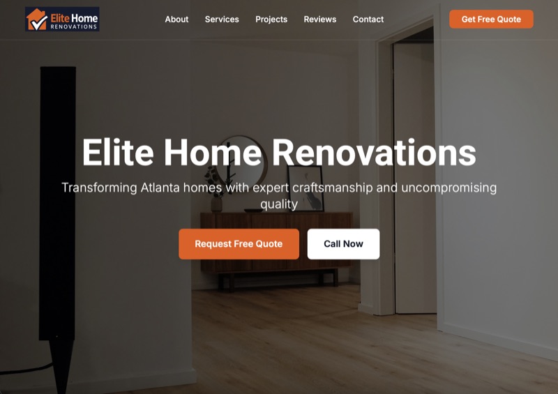 Contractor website example